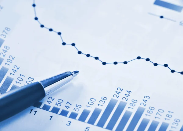 Grafico finanziario in blu — Foto Stock
