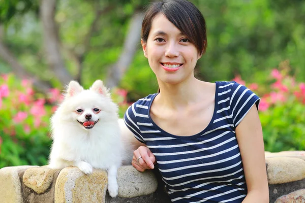 stock image Girl with dog