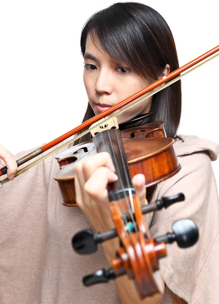 stock image Young woman play violin