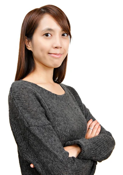 Азіатська жінка з посмішкою — стокове фото