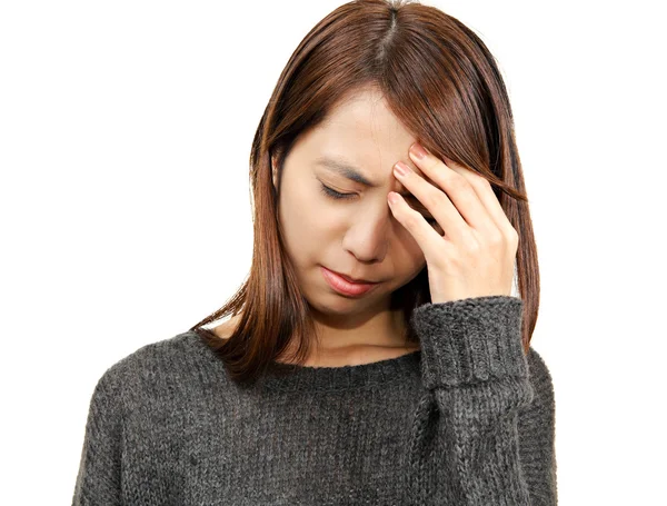 Kobieta z ból głowy — Zdjęcie stockowe