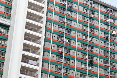 Hong Kong 'da halka açık bir apartman.