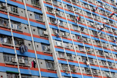 Hong Kong 'da halka açık bir apartman.