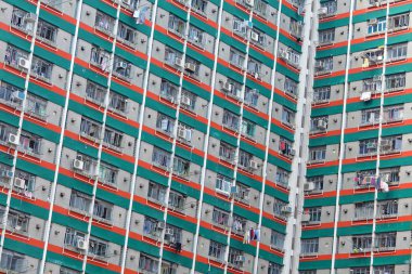 Hong Kong 'da halka açık bir apartman.