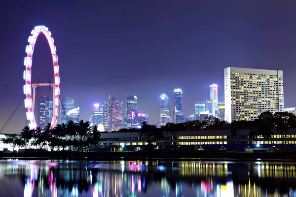 新加坡在晚上 — 图库照片