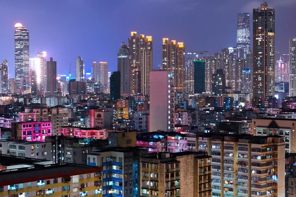 Гонконг переполненный город — стоковое фото