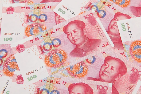 Renminbi (RMB) bank notes — Stock Photo, Image