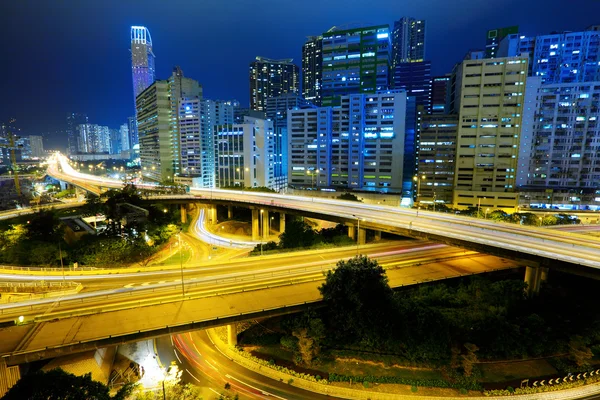 Noche ciudad Hong Kong — Foto de Stock