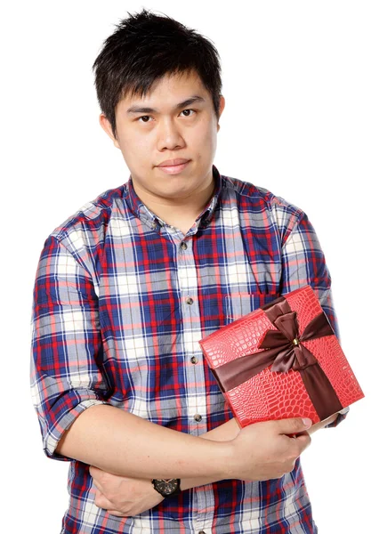 Man geven geschenk — Stockfoto