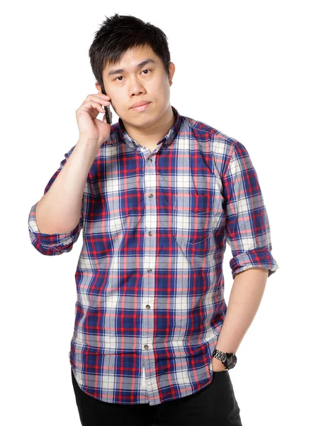 Muž mluvit o telefonu — Stock fotografie