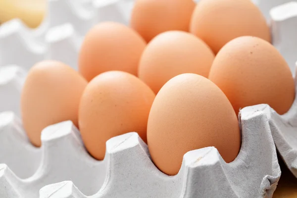 Eier im Paket — Stockfoto