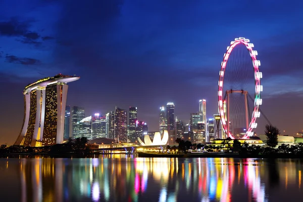 Singapore's nachts — Stockfoto