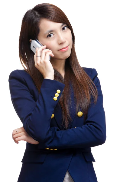 Asiatisk kvinde på telefonopkald - Stock-foto