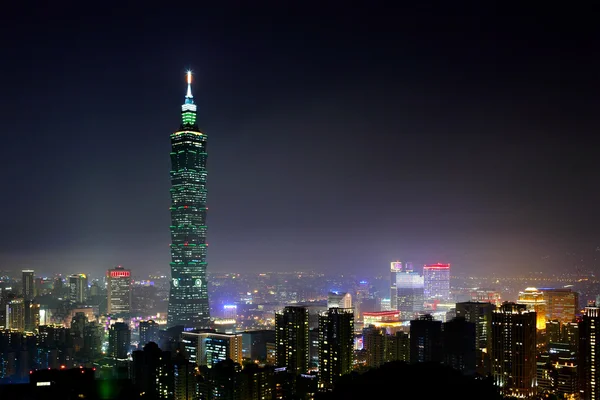 stock image Taipei city night scene