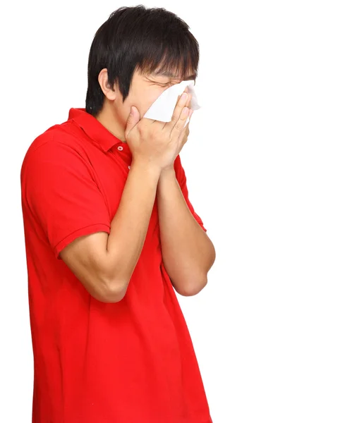 Estornudar hombre — Foto de Stock