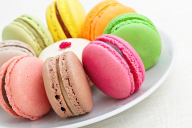 renkli Fransız macarons