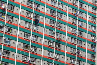 Hong Kong 'da halka açık bir apartman.