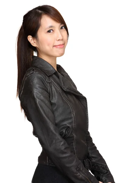 Jovem asiático mulher sobre branco fundo — Fotografia de Stock