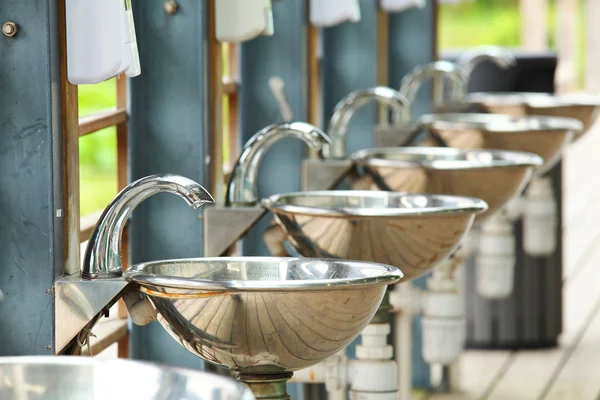 Sinks and taps in outdoor — Stock Photo, Image