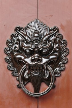 Chinese style lion door lock clipart