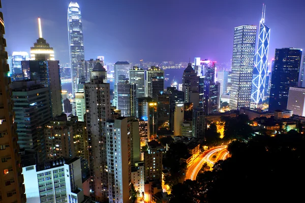 Geceleyin Hong Kong — Stok fotoğraf
