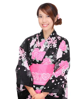 geleneksel kıyafetleri ile Japon kadın