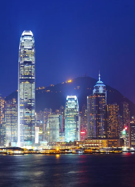 Hong Kong városkép éjjel — Stock Fotó