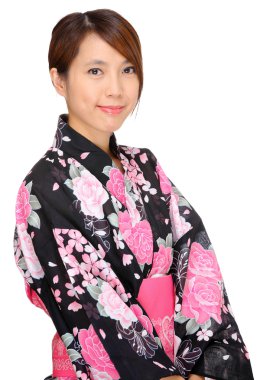 Woman in kimono, Japan cloth clipart