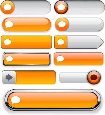 konuşma balonu yüksek Detaylı web düğmesi koleksiyonu.