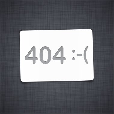 404 error on white paper sheet. clipart