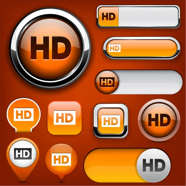 HD alta detalhada coleção de botões web . —  Vetores de Stock
