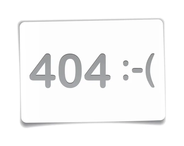 Errore 404 sul foglio di carta bianca . — Vettoriale Stock