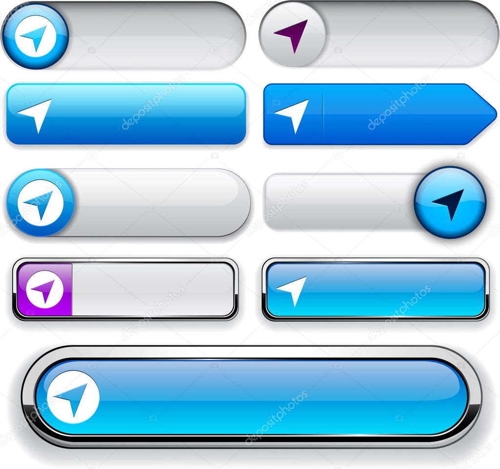Navigation high-detailed web button collection.