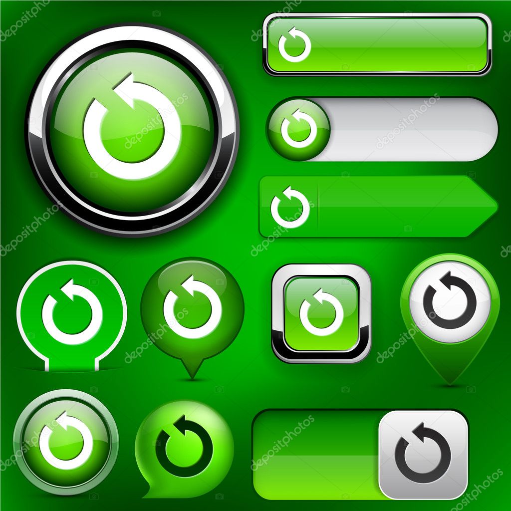Rotate green design elements for website or app. Vector eps10.
