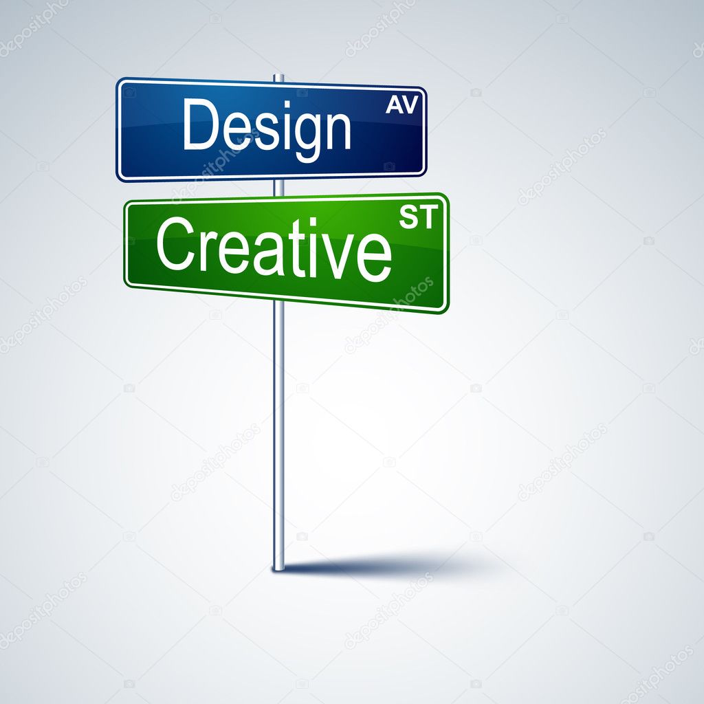Design creative direction road sign.