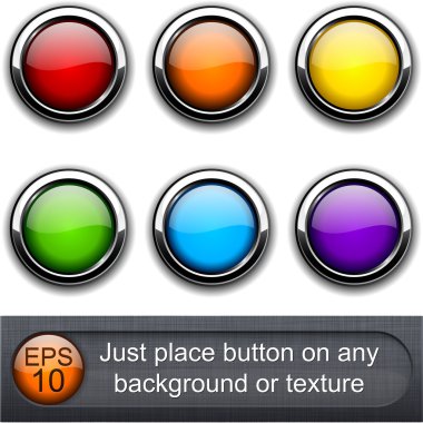 Round glossy buttons. clipart