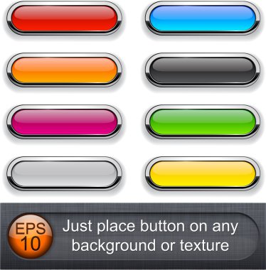 Rounded glossy buttons. clipart