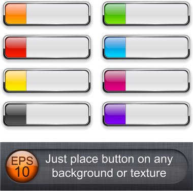 Rectangular glossy buttons. clipart