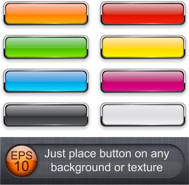 Rectangular glossy buttons. clipart