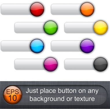 Rounded glossy buttons. clipart