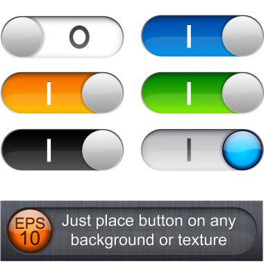 Rounded glossy relays. clipart