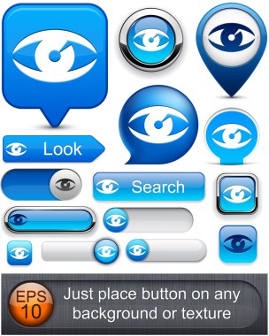 Look high-detailed modern buttons. clipart