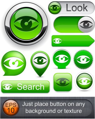 Look high-detailed modern buttons. clipart