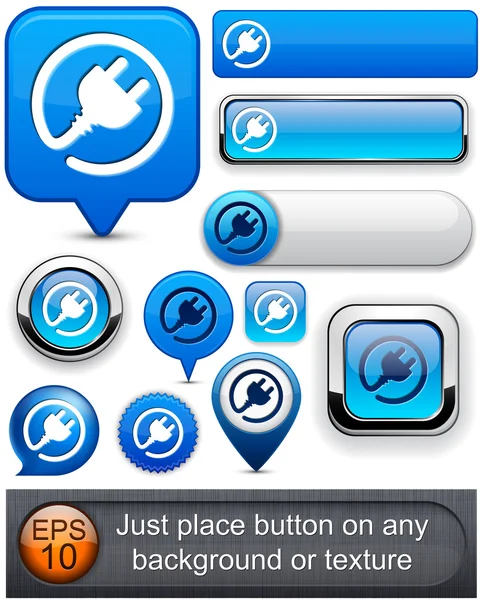 Plug high-detailed modern buttons. — Stock Vector