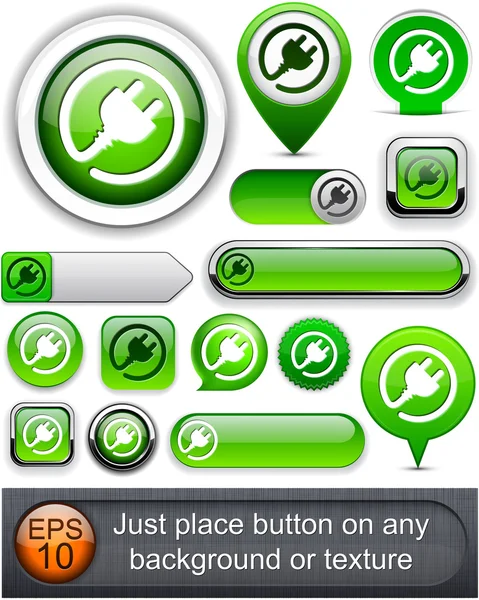 Plug boutons modernes très détaillés . — Image vectorielle