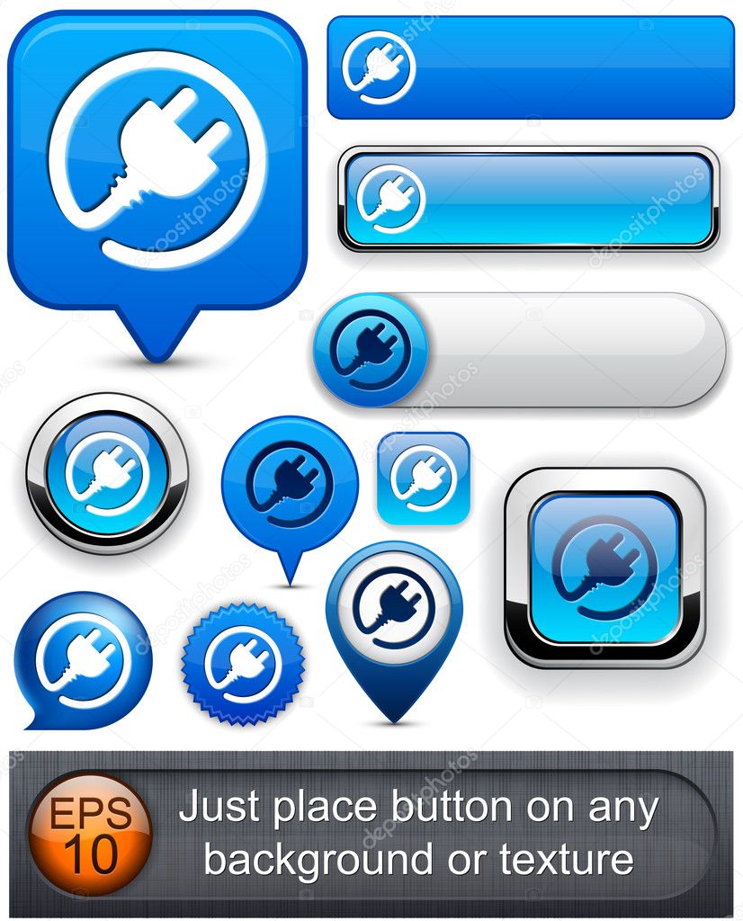 Plug high-detailed modern buttons.
