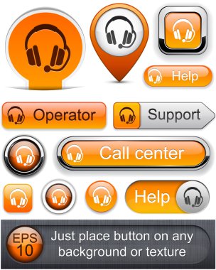 Support high-detailed modern buttons. clipart