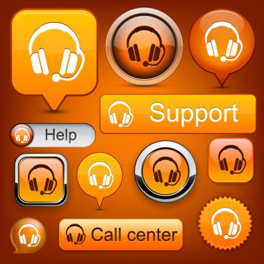 Support high-detailed modern buttons. clipart