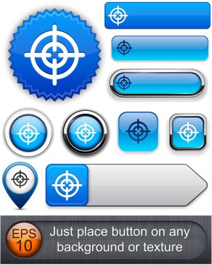 Aim high-detailed modern buttons. clipart