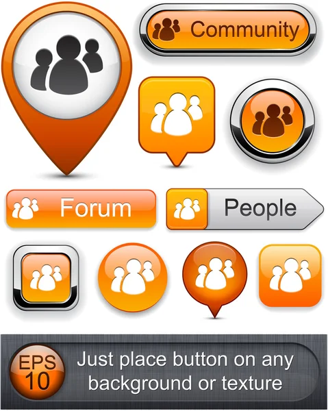 Forum boutons modernes très détaillés . — Image vectorielle
